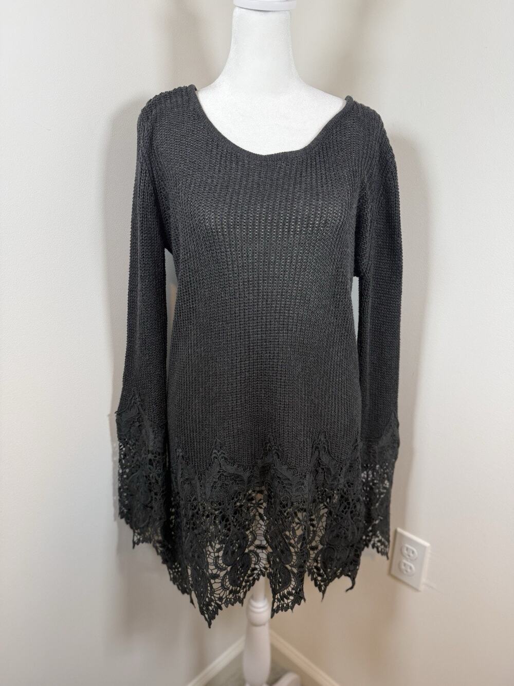 Cowgirl Up Western Women’s Size Medium Tunic Western Embroidered Lace Trim Boho